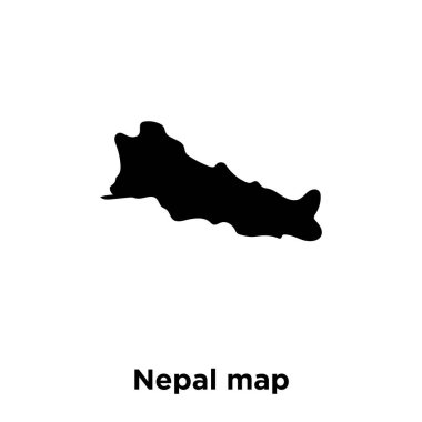 Nepal Haritası simge vektör, beyaz arka plan üzerinde izole Nepal harita kavramı logo oturum şeffaf arka plan, dolgulu siyah sembolü