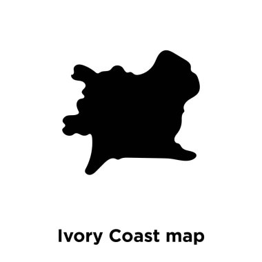 Beyaz arka plan, logo şeffaf arka plan, Fildişi Sahili harita işareti kavramı üzerinde izole Fildişi Sahili haritası simge vektör siyah sembol dolu