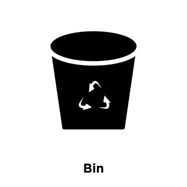 Beyaz arka plan, logo şeffaf arka plan, Bin işareti kavramı üzerinde izole bin simge vektör siyah sembol dolu