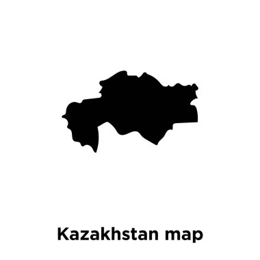 Kazakistan Haritası simge vektör, beyaz arka plan üzerinde izole Kazakistan Haritası kavramı logo oturum şeffaf arka plan, dolgulu siyah sembolü