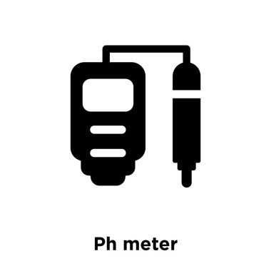Ph metre simge vektör, beyaz arka plan üzerinde izole logo kavramı Ph metre, oturum şeffaf arka plan, dolgulu siyah sembolü