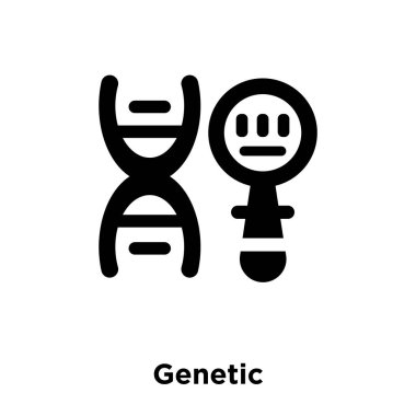 Beyaz arka plan, logo şeffaf arka plan, genetik işareti kavramı üzerinde izole genetik simge vektör siyah sembol dolu