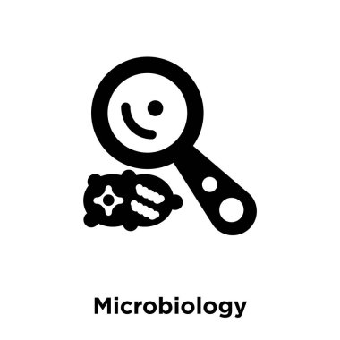 Beyaz arka plan, logo şeffaf arka plan, Mikrobiyoloji işareti kavramı üzerinde izole Mikrobiyoloji simge vektör siyah sembol dolu