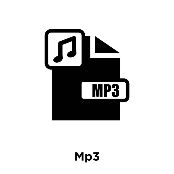 白い背景に 透明な背景に Mp3 サインのロゴのコンセプトに分離された Mp3 のアイコン ベクトルいっぱい黒い記号 — ストックベクタ