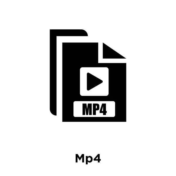 白い背景に 透明な背景に Mp4 サインのロゴのコンセプトに分離された Mp4 のアイコン ベクトルいっぱい黒い記号 — ストックベクタ