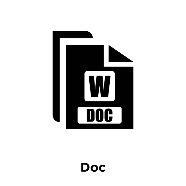 白い背景に 透明な背景に Doc サインのロゴのコンセプトに分離されたドキュメント アイコン ベクトルいっぱい黒い記号 — ストックベクタ