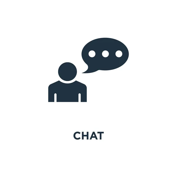 Chat Symbol Schwarz Gefüllte Vektorabbildung Chat Symbol Auf Weißem Hintergrund — Stockvektor
