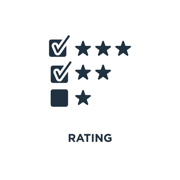 Rating Pictogram Zwarte Gevuld Vectorillustratie Rating Symbool Witte Achtergrond Kan — Stockvector