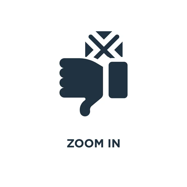 Zooma Ikonen Svart Fyllt Vektorillustration Zooma Symbol Vit Bakgrund Kan — Stock vektor