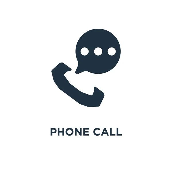 Phone Call Icon Black Filled Vector Illustration Phone Call Symbol — Stock Vector