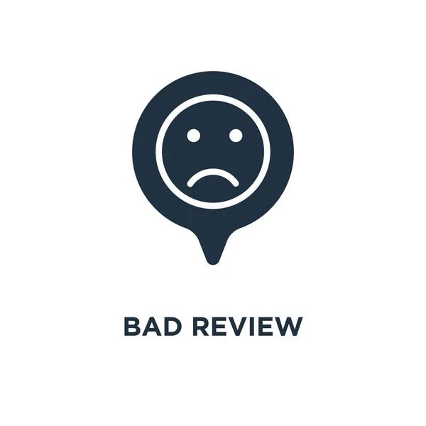 Bad Review Icon Black Filled Vector Illustration Bad Review Symbol — Stock Vector