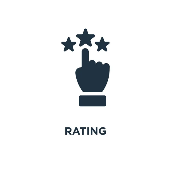 Rating Pictogram Zwarte Gevuld Vectorillustratie Rating Symbool Witte Achtergrond Kan — Stockvector