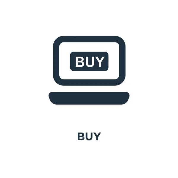 Buy Icon Black Filled Vector Illustration Buy Symbol White Background — Stock Vector