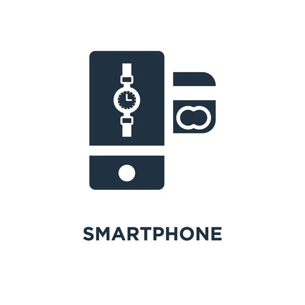 Icona Dello Smartphone Illustrazione Vettoriale Riempita Nera Simbolo Smartphone Sfondo — Vettoriale Stock