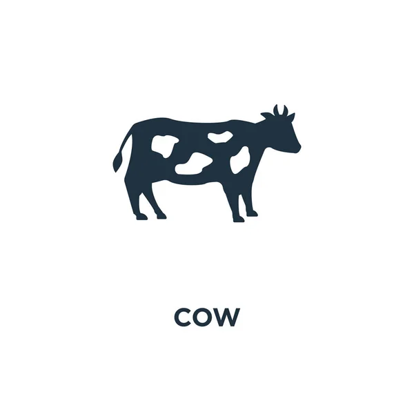 Cow Icon Black Filled Vector Illustration Cow Symbol White Background — Stock Vector