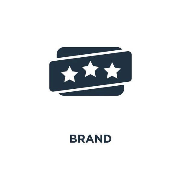 Brand Icon Black Filled Vector Illustration Brand Symbol White Background — Stock Vector