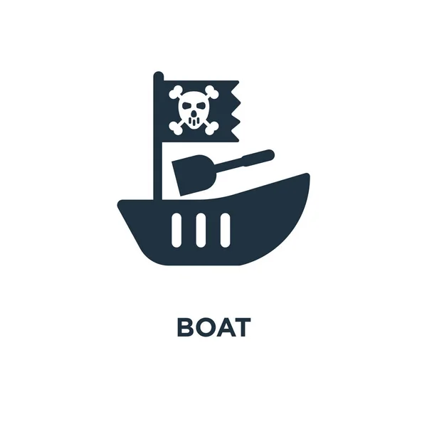 Boat Icon Black Filled Vector Illustration Boat Symbol White Background — Stock Vector