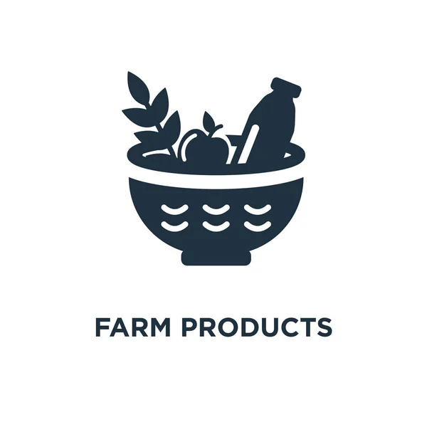 Значок Farm Products Черная Заполненная Векторная Иллюстрация Символ Farm Products — стоковый вектор