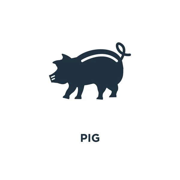 Icône Porc Illustration Vectorielle Remplie Noir Cochon Symbole Sur Fond — Image vectorielle