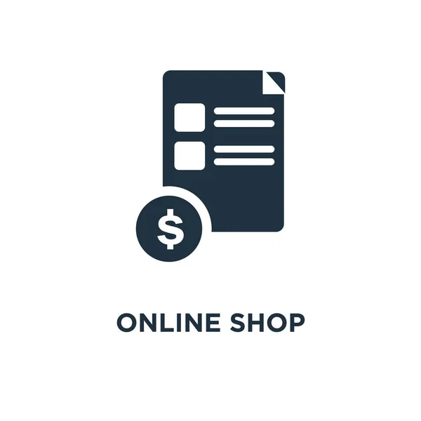 Online Shop Symbol Schwarz Gefüllte Vektorabbildung Online Shop Symbol Auf — Stockvektor