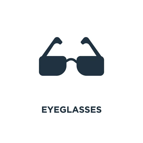 Eyeglasses Icon Black Filled Vector Illustration Eyeglasses Symbol White Background — Stock Vector