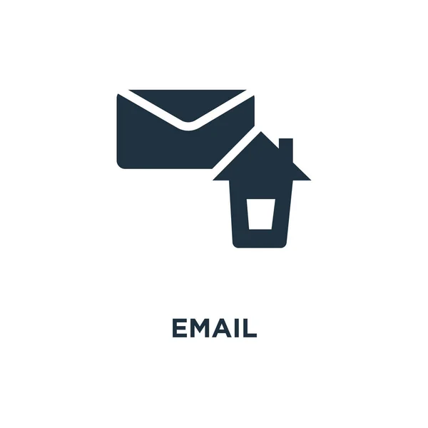 电子邮件图标 黑色填充矢量图 在白色背景上的电子邮件符号 可用于网络和移动 — 图库矢量图片
