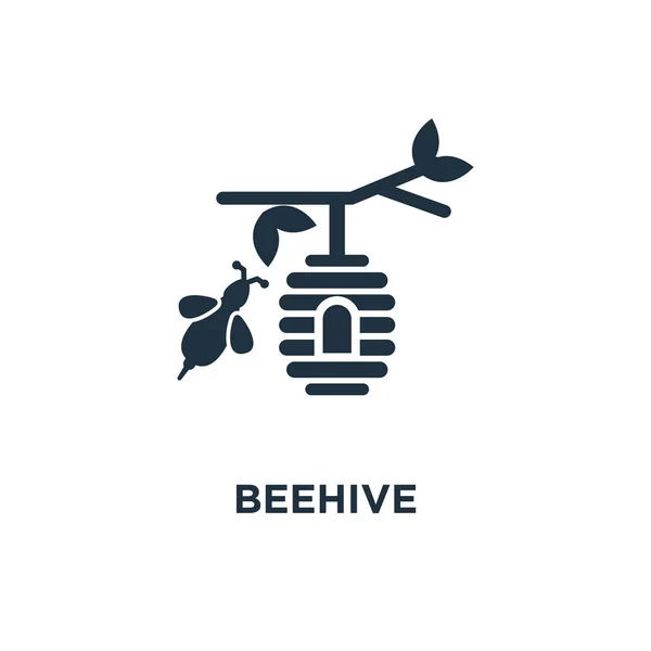 Bienenstock Ikone Schwarz Gefüllte Vektorabbildung Bienenstock Symbol Auf Weißem Hintergrund — Stockvektor