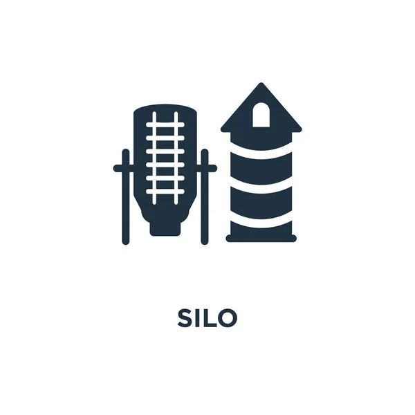 Silo Ikonen Svart Fyllt Vektorillustration Silo Symbol Vit Bakgrund Kan — Stock vektor