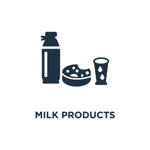 Значок Молочных Продуктов Черная Заполненная Векторная Иллюстрация Символ Молочных Продуктов — стоковый вектор