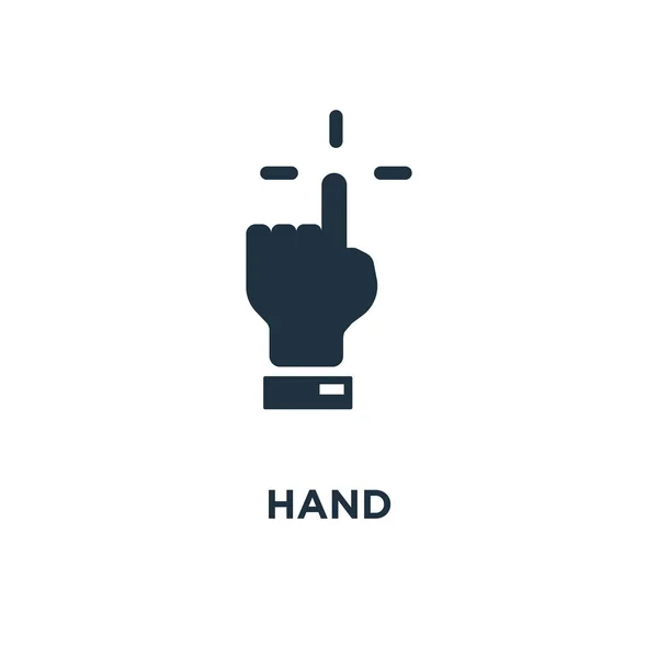 Ikona Ruky Černé Plné Vektorové Ilustrace Symbol Ruky Bílém Pozadí — Stockový vektor