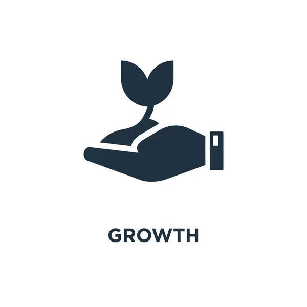 Wachstumsikone Schwarz Gefüllte Vektorabbildung Wachstumssymbol Auf Weißem Hintergrund Web Und — Stockvektor