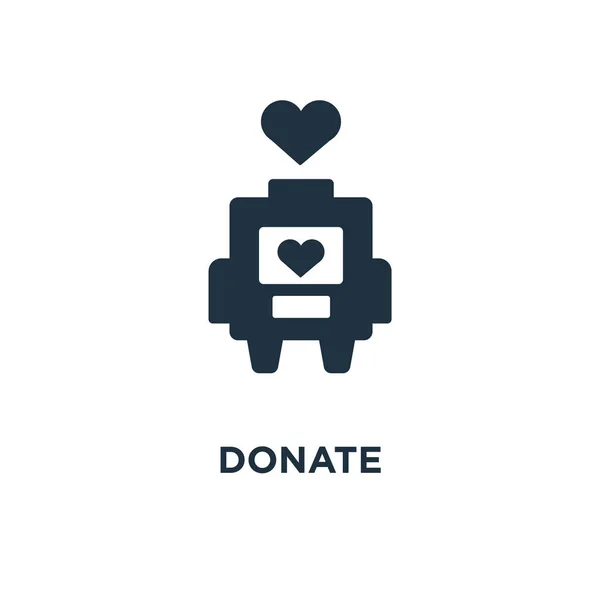 Icon Spenden Schwarz Gefüllte Vektorabbildung Spendensymbol Auf Weißem Hintergrund Web — Stockvektor