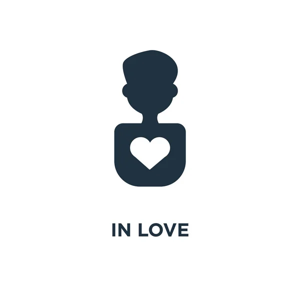 Ícone Amor Ilustração Vetorial Cheia Preto Símbolo Amor Fundo Branco — Vetor de Stock