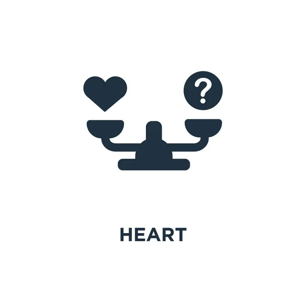 Икона Сердца Черная Заполненная Векторная Иллюстрация Символ Сердца Белом Фоне — стоковый вектор
