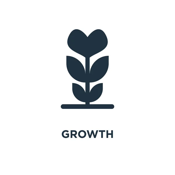 Ikona Wzrostu Black Wypełnione Ilustracji Wektorowych Wzrostu Symbol Białym Tle — Wektor stockowy