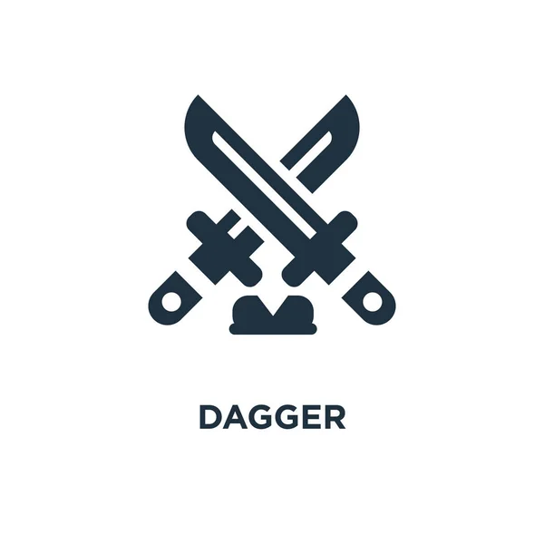 Піктограма Dagger Чорні Заповнені Векторні Ілюстрації Символ Дагера Білому Тлі — стоковий вектор