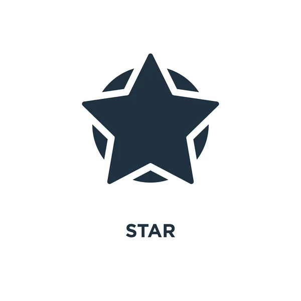 Ícone Estrela Ilustração Vetorial Cheia Preto Símbolo Estrela Fundo Branco — Vetor de Stock