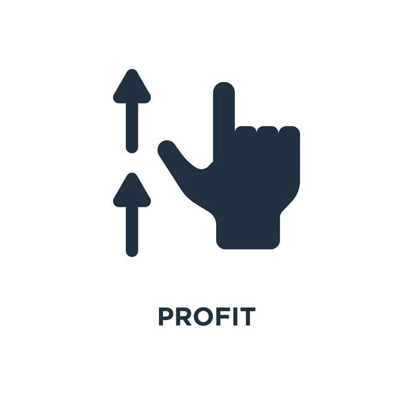 Icona Del Profitto Illustrazione Vettoriale Riempita Nera Simbolo Profitto Sfondo — Vettoriale Stock