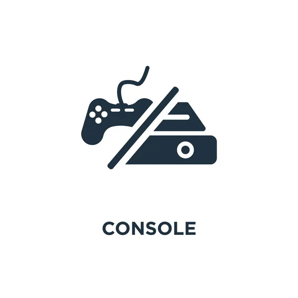 Icône Console Illustration Vectorielle Remplie Noir Symbole Console Sur Fond — Image vectorielle