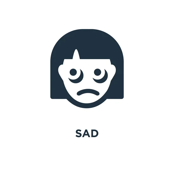 Sad icon. Black filled vector illustration. Sad symbol on white background. Can be used in web and mobile.