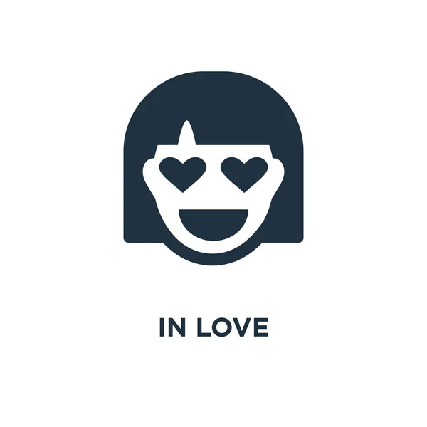 Ícone Amor Ilustração Vetorial Cheia Preto Símbolo Amor Fundo Branco —  Vetores de Stock