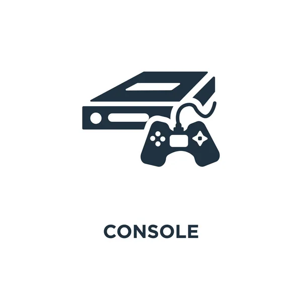 Icône Console Illustration Vectorielle Remplie Noir Symbole Console Sur Fond — Image vectorielle