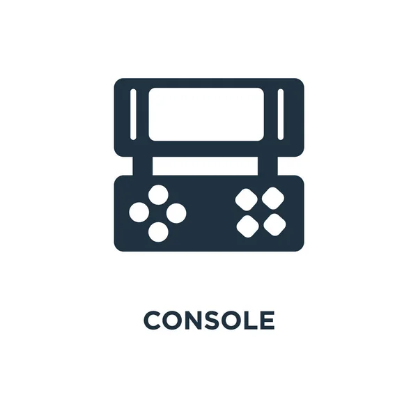 Icône Console Illustration Vectorielle Remplie Noir Symbole Console Sur Fond — Image vectorielle