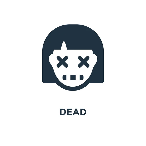 Tote Ikone Schwarz Gefüllte Vektorabbildung Totes Symbol Auf Weißem Hintergrund — Stockvektor