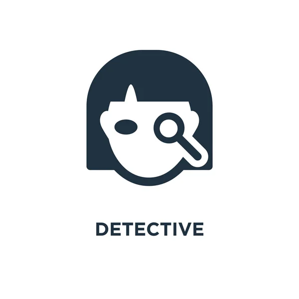 Ícone Detective Ilustração Vetorial Cheia Preto Símbolo Detetive Fundo Branco — Vetor de Stock