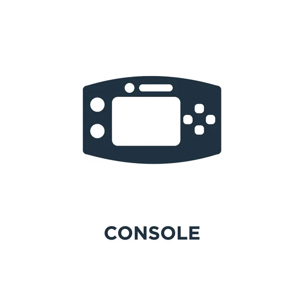 Icône Console Illustration Vectorielle Remplie Noir Symbole Console Sur Fond — Image vectorielle