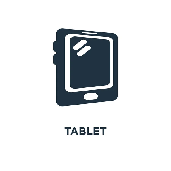 Tablet Symbol Schwarz Gefüllte Vektorabbildung Tablet Symbol Auf Weißem Hintergrund — Stockvektor