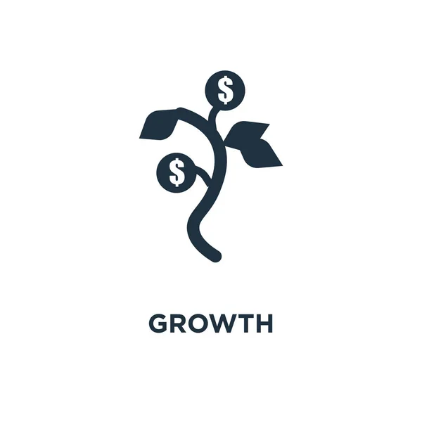 Pictograma Creştere Ilustrație Vectorială Umplută Negru Simbolul Creștere Fundal Alb — Vector de stoc