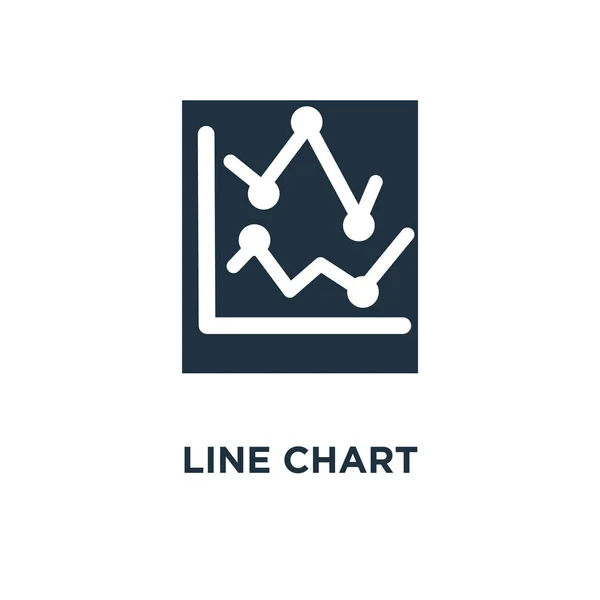 Line chart icon. Black filled vector illustration. Line chart symbol on white background. Can be used in web and mobile.