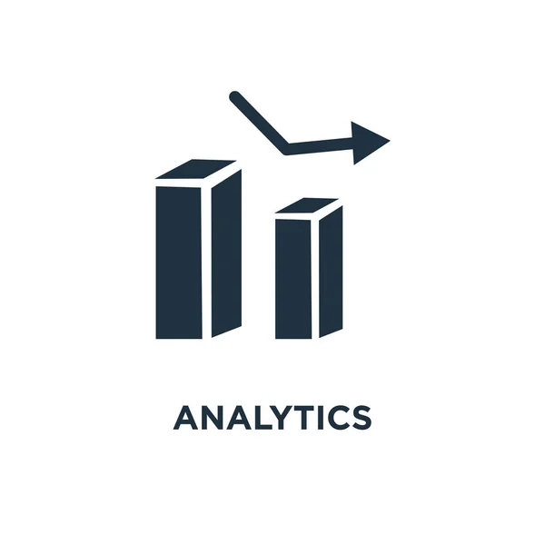 Analytics Icon Black Filled Vector Illustration Analytics Symbol White Background — Stock Vector